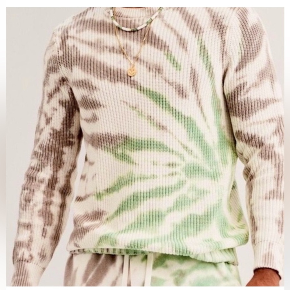 Ser.o.ya Leo Knit Sweater Beige Green Swirl NWT Medium